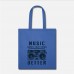 Music Makes Everything Better Old School Royal Blue Tote Bag